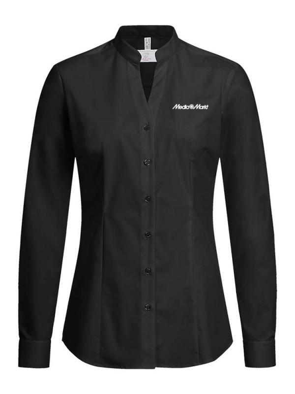 Bluse Stehkragen Schwarz